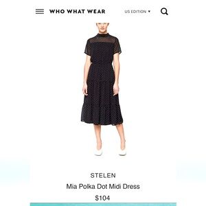 $45 CLOSET SALE:  STELEN Mia Polka Dot Midi Dress Retails: $104